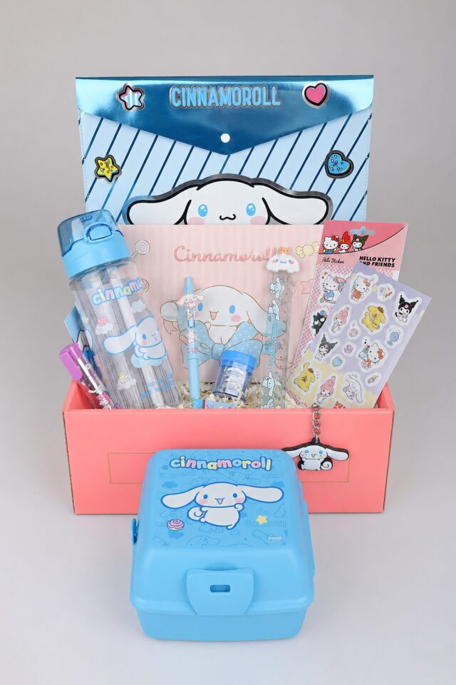 x Dekomus Lisanslı Cinnamoroll Özel Kutulu Kırtasiye Seti Matara,Beslenme Kabı