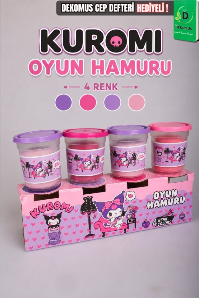 x Dekomus Lisanslı Kuromi 4'lü Oyun Hamuru