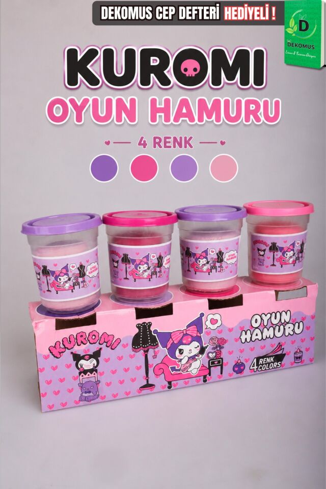 x Dekomus Lisanslı Kuromi 4'lü Oyun Hamuru