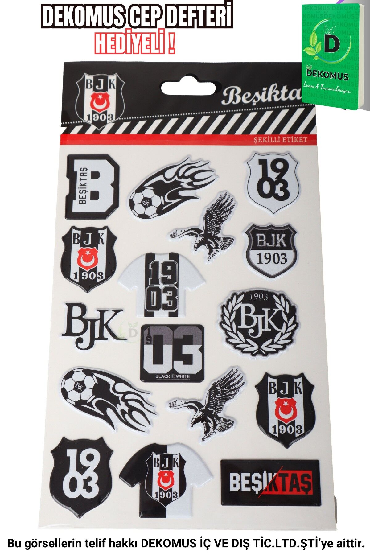LİSANSLI BEŞİKTAŞ 3D ŞEKİLLİ ETİKET/STICKER