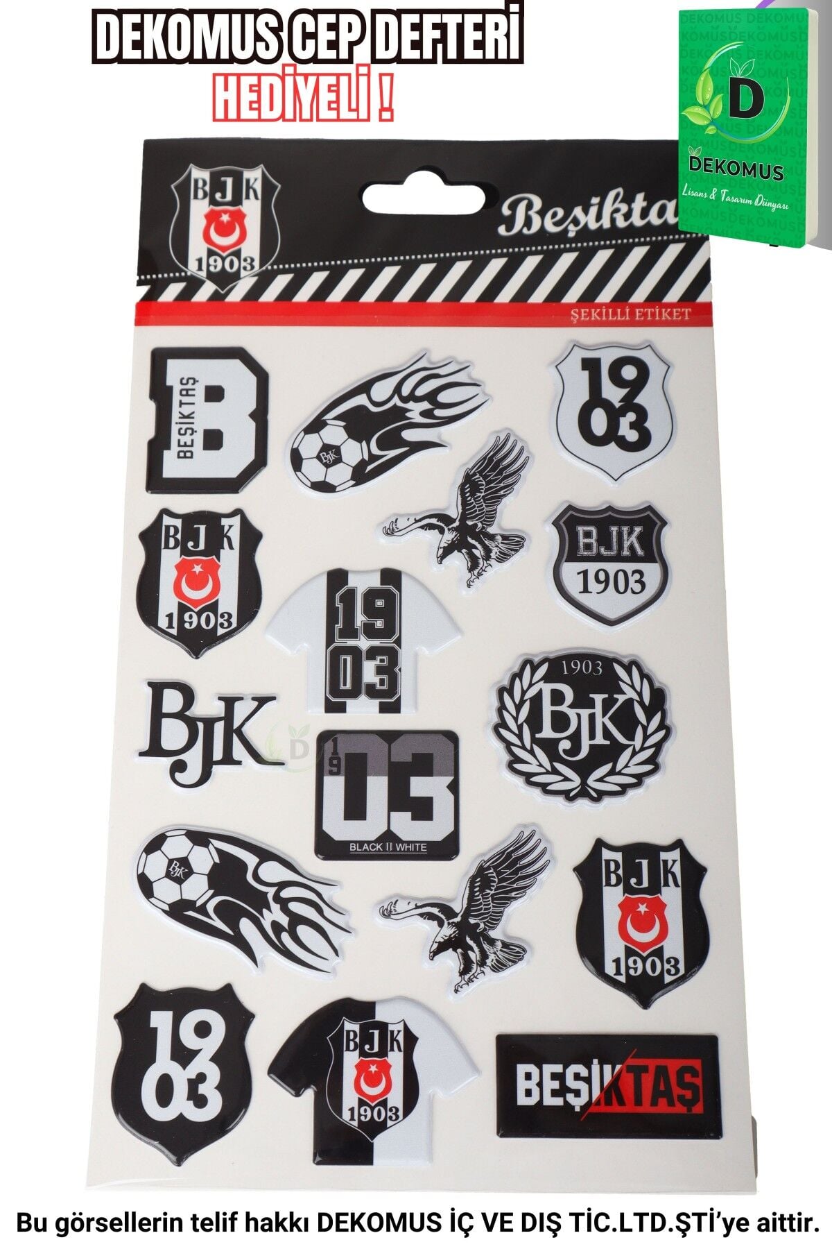LİSANSLI BEŞİKTAŞ 3D ŞEKİLLİ ETİKET/STICKER