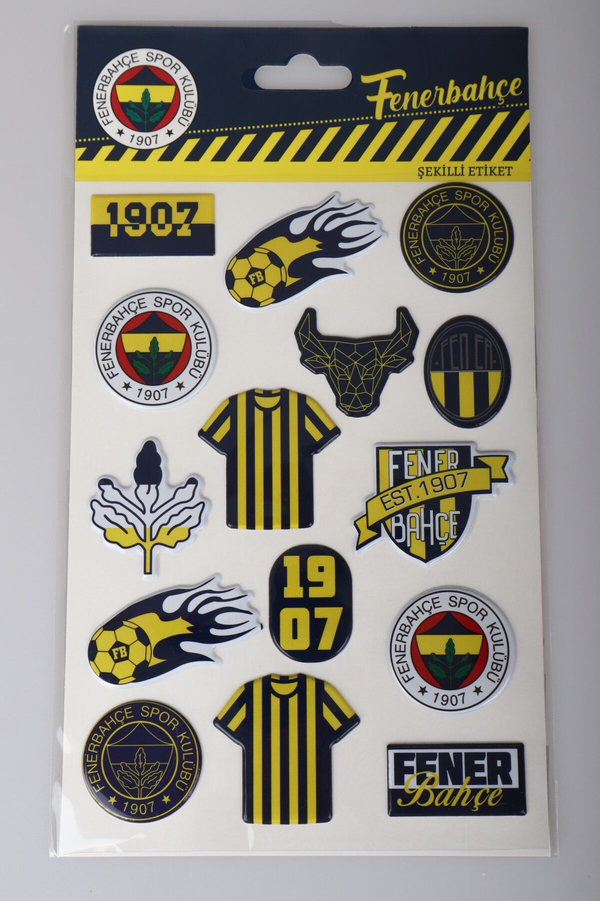 LİSANSLI FENERBAHÇE 3D ŞEKİLLİ ETİKET/STICKER  ''DEKOMUS CEP DEFTERİ HEDİYELİ''