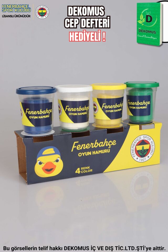 ''DEKOMUS CEP DEFTERİ HEDİYELİ'' YENİ SEZON LİSANSLI FENERBAHÇE 4'LÜ OYUN HAMURU