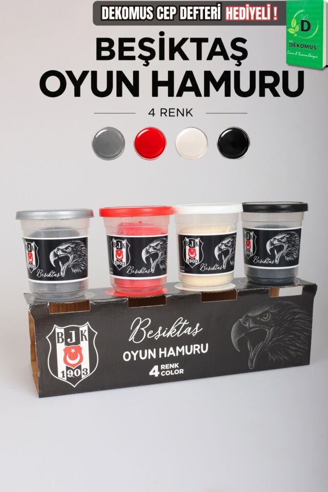 DEKOMUS CEP DEFTERİ HEDİYELİ YENİ SEZON LİSANSLI BEŞİKTAŞ 4'LÜ OYUN HAMURU