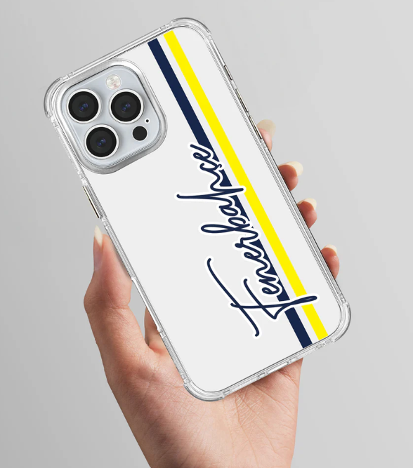 x Dekomus Lisanslı Fenerbahçe Iphone 15 Pro El Yazılı Sarı Lacivert Şeffaf Telefon Kılıfı ''Dekomus Cep Defteri Hediyeli''