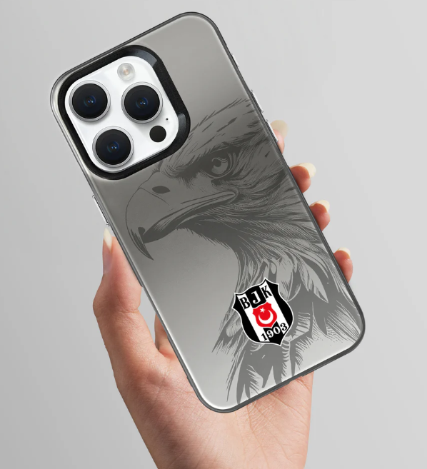 x Dekomus Lisanslı Beşiktaş Iphone 15 Pro Max Kartal Logo Telefon Kılıfı ''Dekomus Cep Defteri Hediyeli''