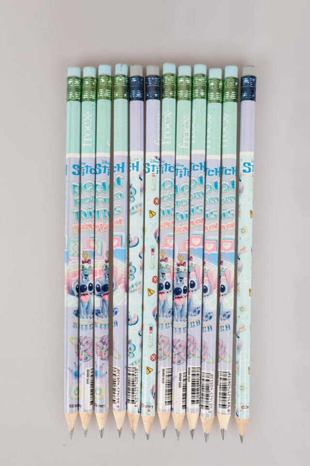 DEKOMUS İLE LİSANSLI STITCH 12 ADET SİLGİLİ KURŞUN KALEM