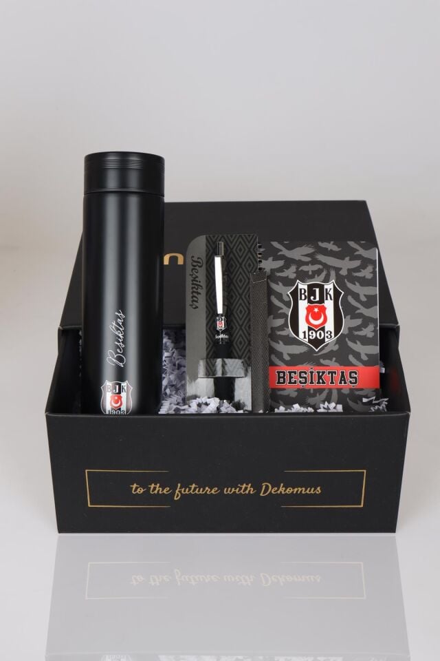 LİSANSLI BEŞİKTAŞ ÖZEL KUTULU ÇELİK TERMOS 500 ML ,AJANDA,HYBRID TÜKENMEZ KALEM SETİ