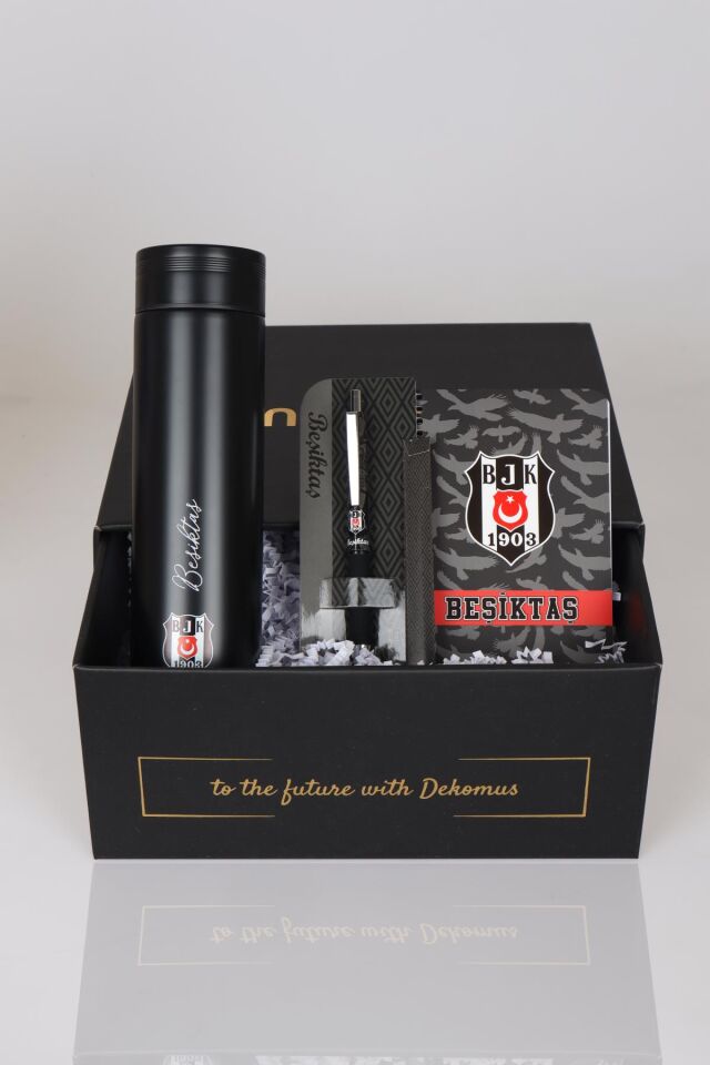 LİSANSLI BEŞİKTAŞ ÖZEL KUTULU ÇELİK TERMOS 500 ML ,AJANDA,HYBRID TÜKENMEZ KALEM SETİ
