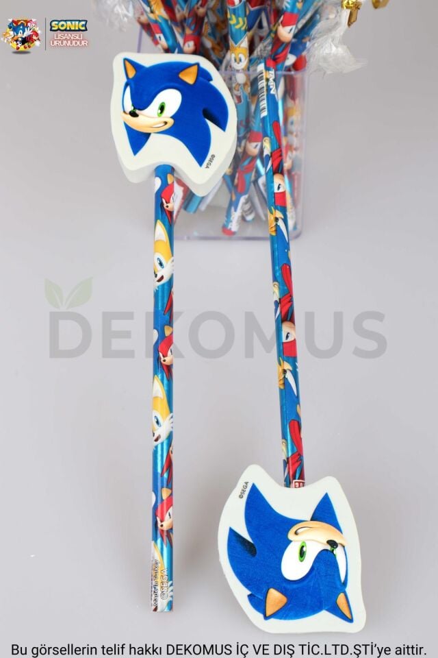 LİSANSLI SONIC 2 ADET SİLGİ TEPELİ KURŞUN KALEM