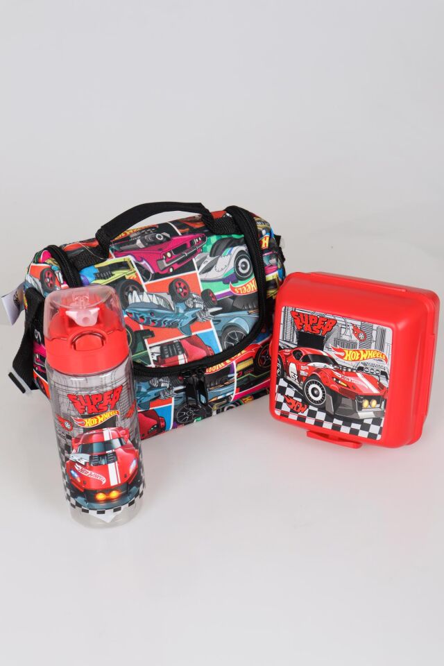 DEKOMUS İLE YENİ SEZON LİSANSLI HOT WHEELS BESLENME ÇANTASI, 2 KATLI BESLENME KABI VE 500 ML MATARA SETİ