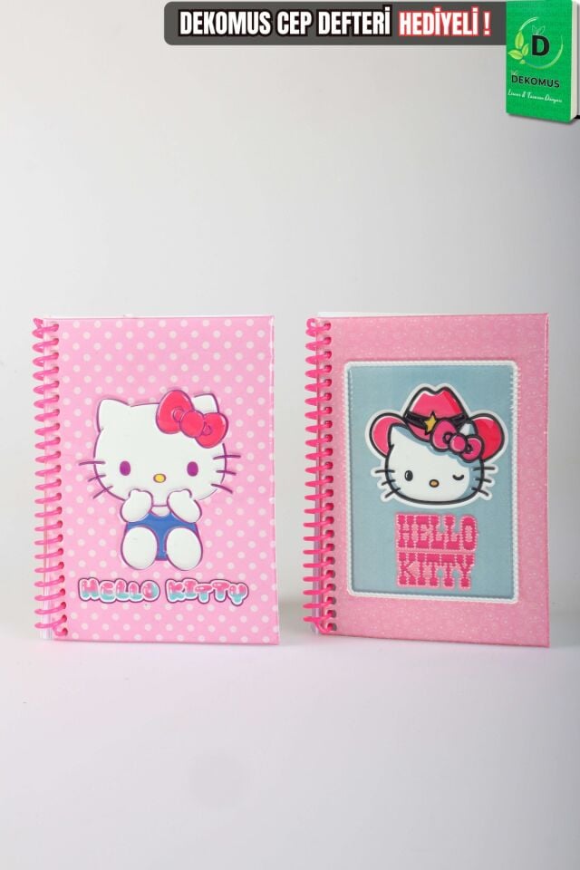 x Dekomus Lisanslı Hello Kitty Özel Tasarım A6 Bloknot Çizgisiz 80 Yaprak Tek Adet