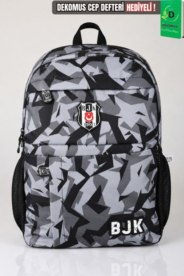 x Dekomus Lisanslı Beşiktaş Kamuflaj Büyük Boy Lise Okul Çantası