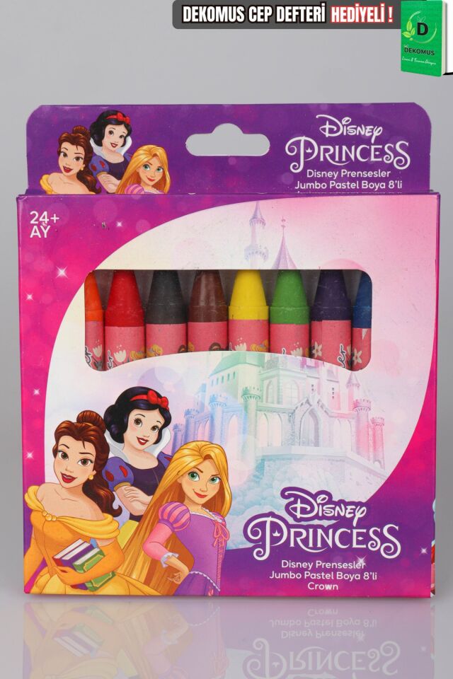 Lisanslı Princess 8'li Pastel Boya Dekomus Cep Defteri Hediyeli