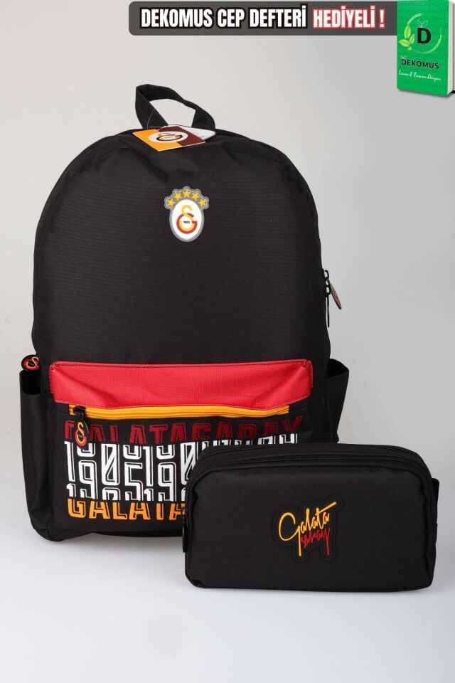 x Dekomus Lisanslı Galatasaray 3D Baskılı Büyük Boy Lise Çantası Ve Kalem Çantası Seti