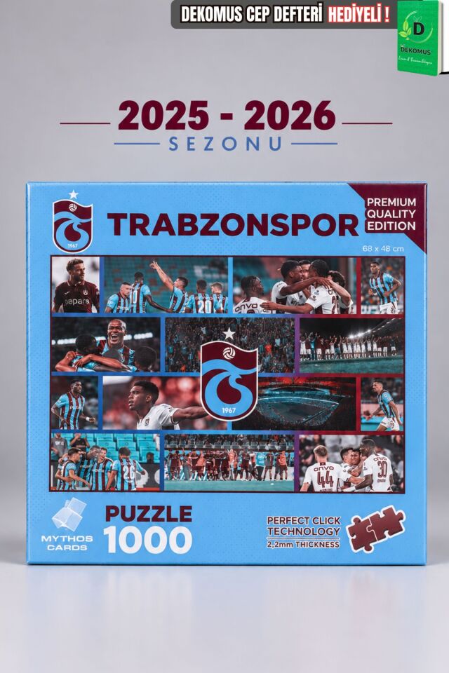 Lisanslı TrabzonSpor Yeni Sezon 1000 Parça Puzzle Takım ve Dekomus Cep Defteri Seti