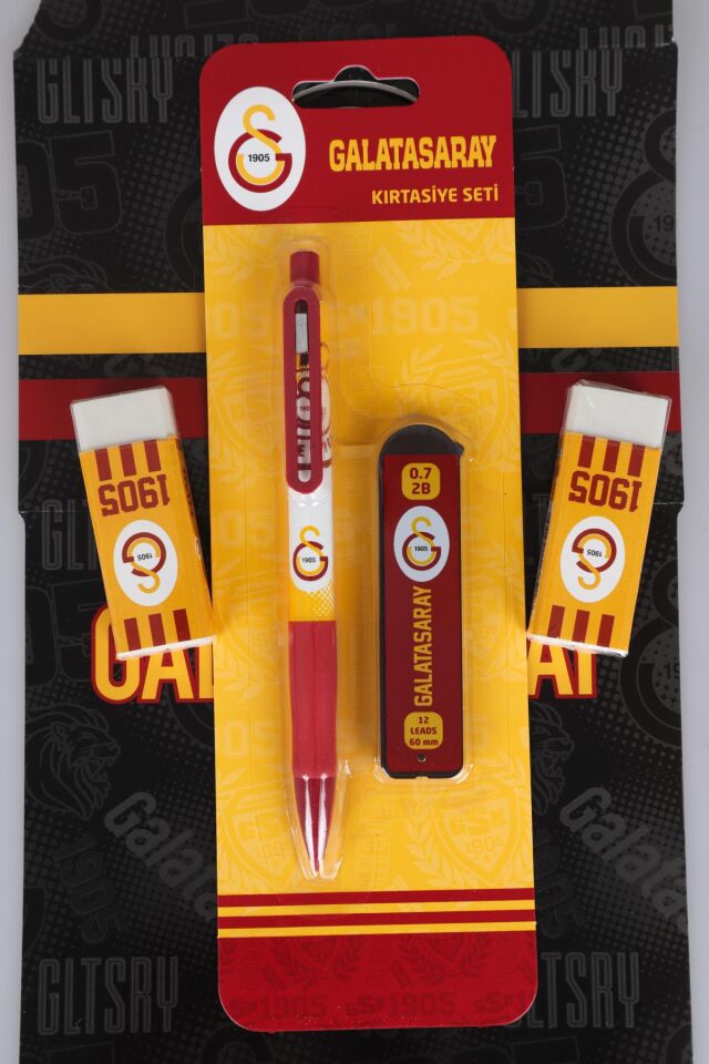 YENİ SEZON LİSANSLI GALATASARAY VERSATİL UÇLU KALEM , 0.7 MM UÇ VE 2 ADET SİLGİ SETİ