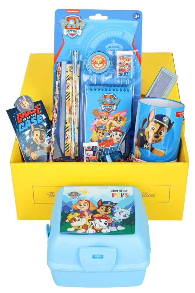 Dekomus Özel Kutulu Lisanslı Paw Patrol Beslenme Kabı ve 14 Parça Kırtasiye Seti