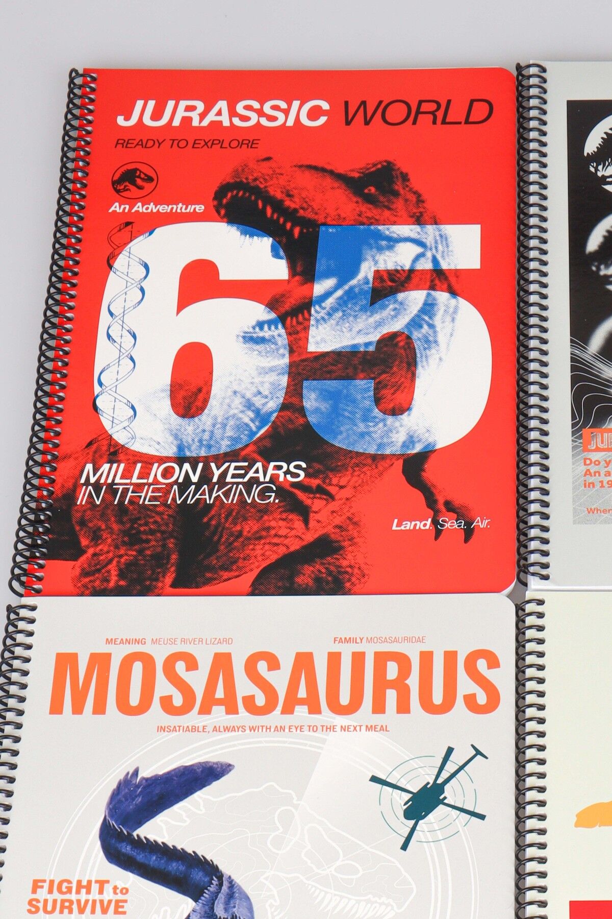 Dekomus, Jurassıc World Lisanslı 2 Adet Kareli ve 2 Adet Çizgili A4 80 Yaprak Defter Seti