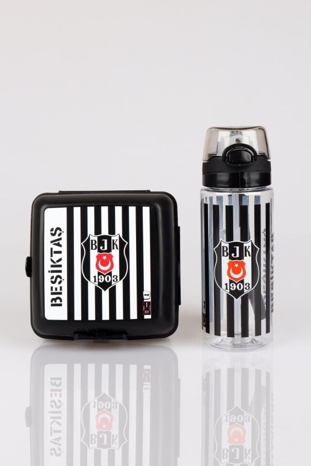 ''DEKOMUS CEP DEFTERİ HEDİYELİ'' YENİ SEZON LİSANSLI BEŞİKTAŞ BESLENME KABI VE 500 ML TRITAN MATARA YEMEK SETİ