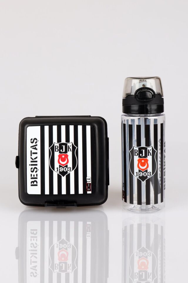 YENİ SEZON LİSANSLI BEŞİKTAŞ BESLENME KABI VE 500 ML TRITAN MATARA YEMEK SETİ