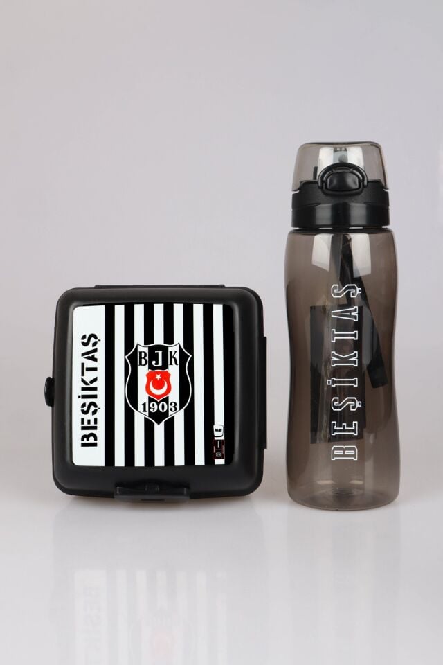 ''DEKOMUS CEP DEFTERİ HEDİYELİ'' YENİ SEZON LİSANSLI BEŞİKTAŞ BESLENME KABI VE 700 ML TRITAN MATARA YEMEK SETİ