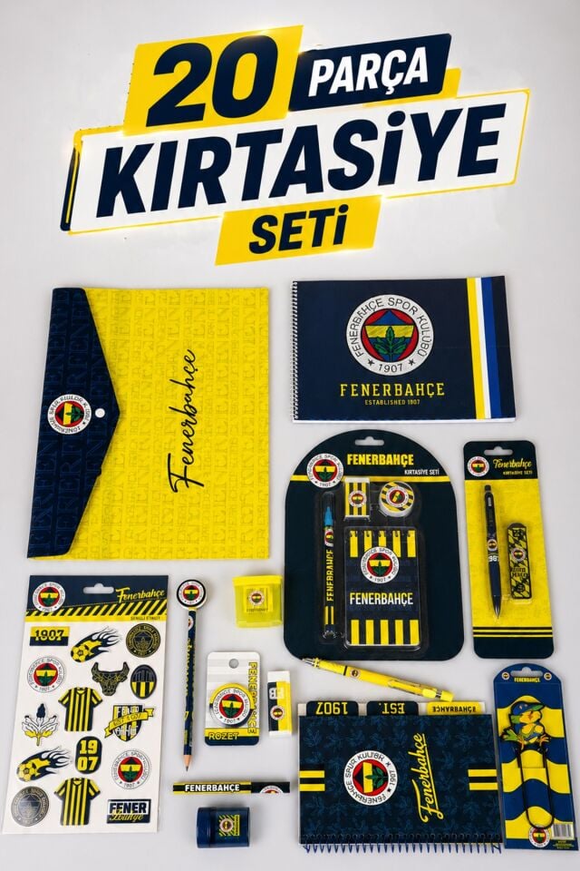 x Dekomus Lisanslı Fenerbahçe 20 Parça Kırtasiye Seti Sticker,Bloknot