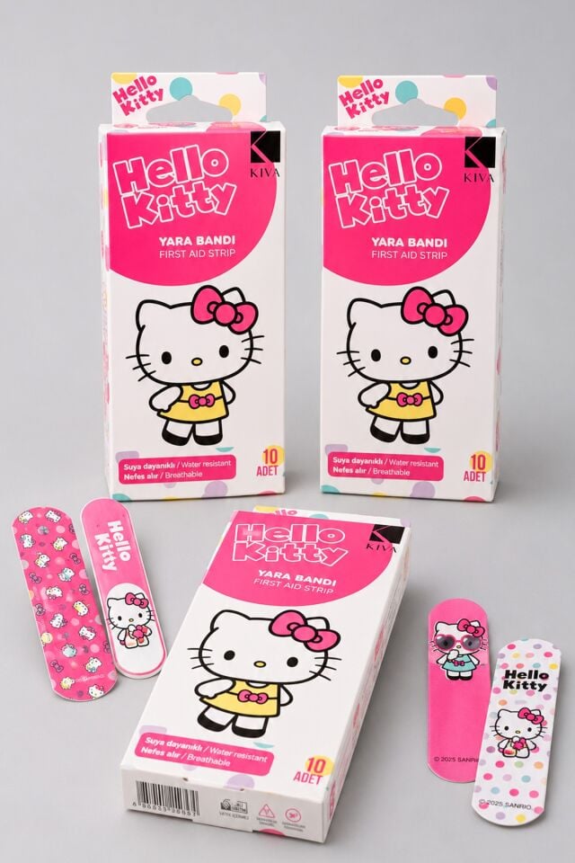 Hello Kitty Lisanslı 2 Adet 10'lu Yara Bandı Dekomus Cep Defteri Hediyeli