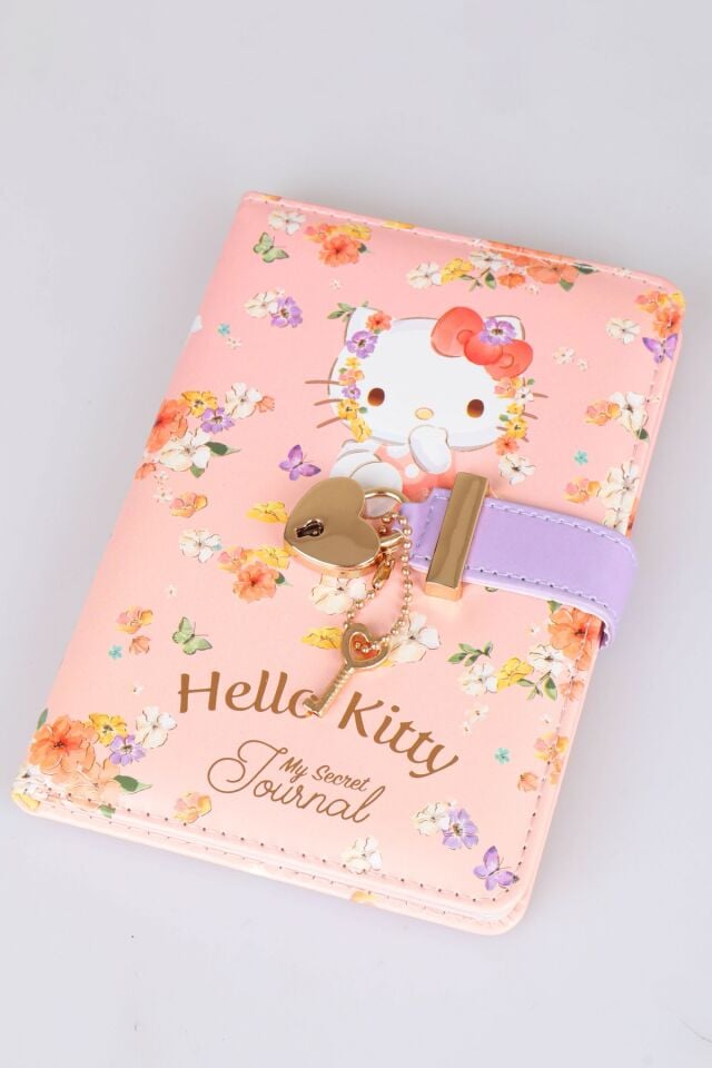 x Dekomus Lisanslı Hello Kitty Secret Garden Edition A6 Kilitli Hatıra Defteri / Günlük