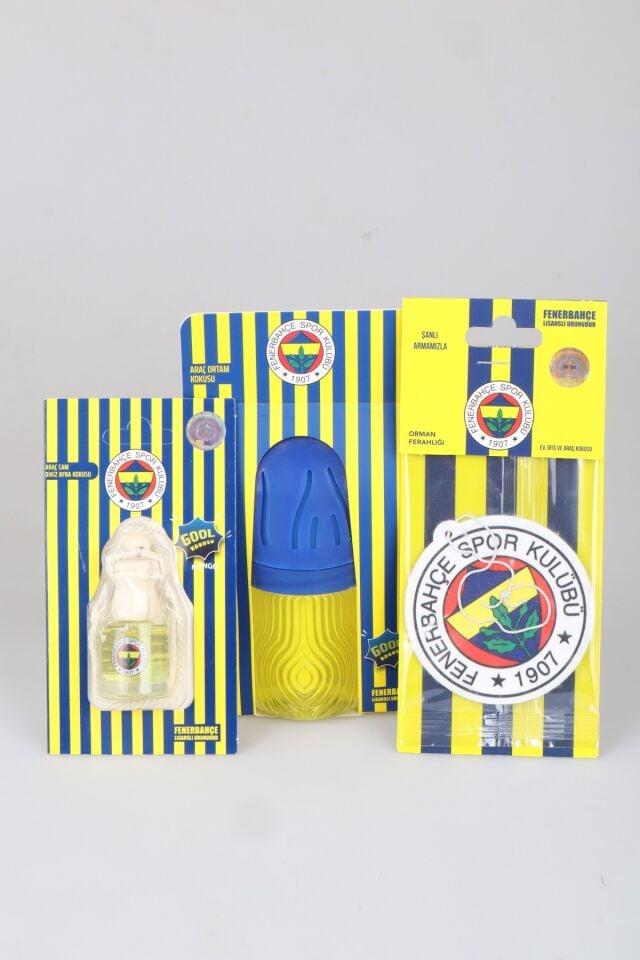 x Dekomus Lisanslı Fenerbahçe 3'lü Oto Kokusu Seti Araç Cam Dikiz Aynası Kokusu, Araç Ortam Kokusu Ve Asma Koku