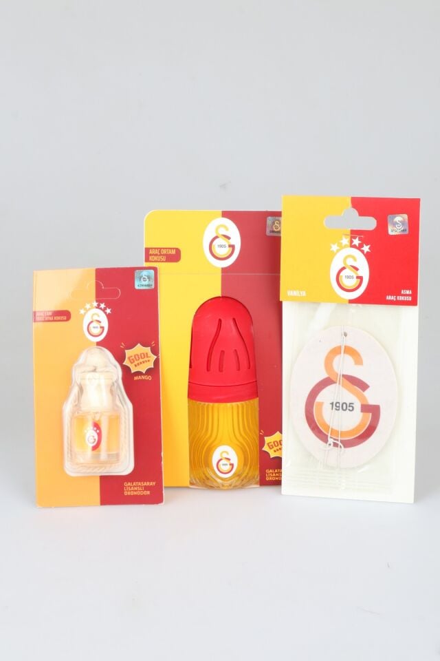 x Dekomus Lisanslı Galatasaray 3'lü Oto Kokusu Seti Araç Cam Dikiz Aynası Kokusu, Araç Ortam Kokusu Ve Asma Koku