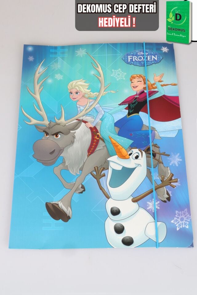 x Dekomus Lisanslı Frozen Elsa Tekli Lastikli Resim Dosyası ''Dekomus Cep Defteri Hediyeli''
