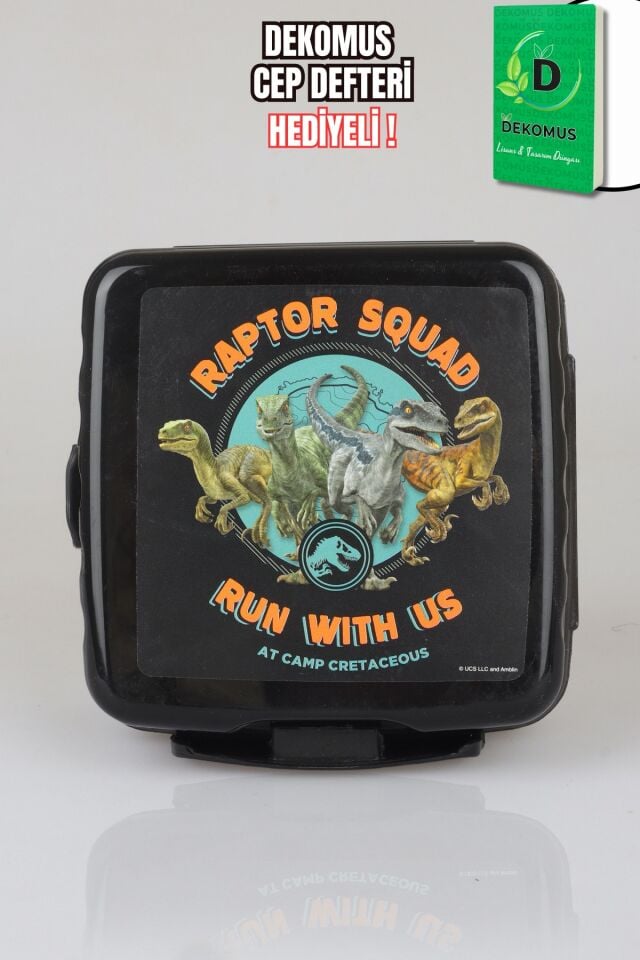 x Dekomus Lisanslı Jurassic World Raptor Squad Çift Katlı Beslenme Kabı / Lunch Box