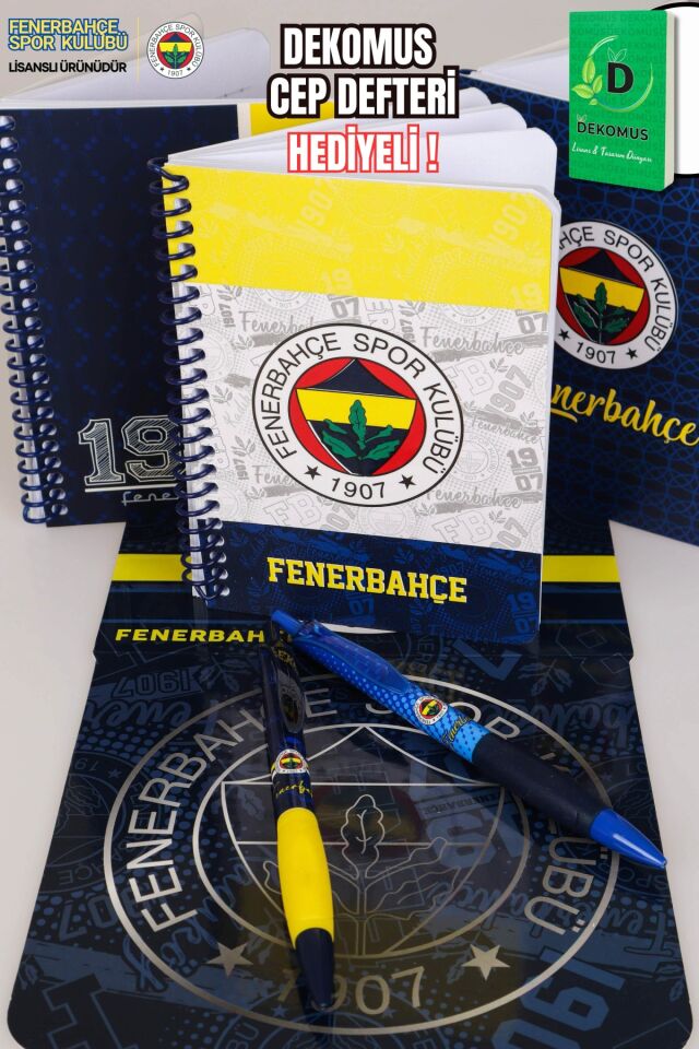 LİSANSLI FENERBAHÇE SERT KAPAK BLOKNOT VE VERSATİL UÇLU KALEM 0.7 MM 2'LİSİ ''DEKOMUS CEP DEFTERİ HEDİYELİ''