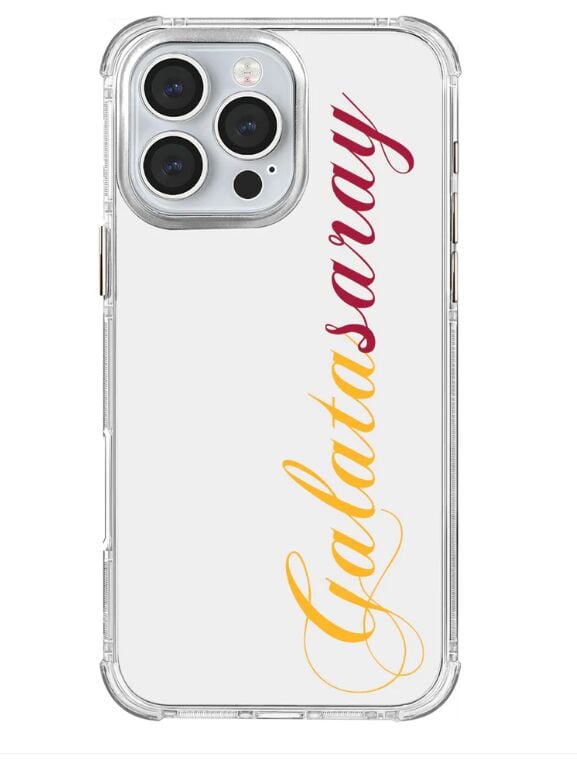 Lisanslı Galatasaray Iphone 16 Pro El Yazılı Sarı Kırmızı Şeffaf Telefon Kılıfı ''Dekomus Cep Defteri Hediyeli''