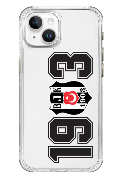 x Dekomus Lisanslı Beşiktaş Iphone 15 1903 Şeffaf Telefon Kılıfı ''Dekomus Cep Defteri Hediyeli''