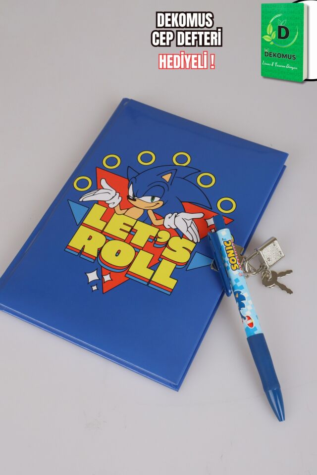 x Dekomus ''Speed Force Collection'' Lisanslı Sonic Kilitli Hatıra Defteri ve Uçlu Kalem Seti