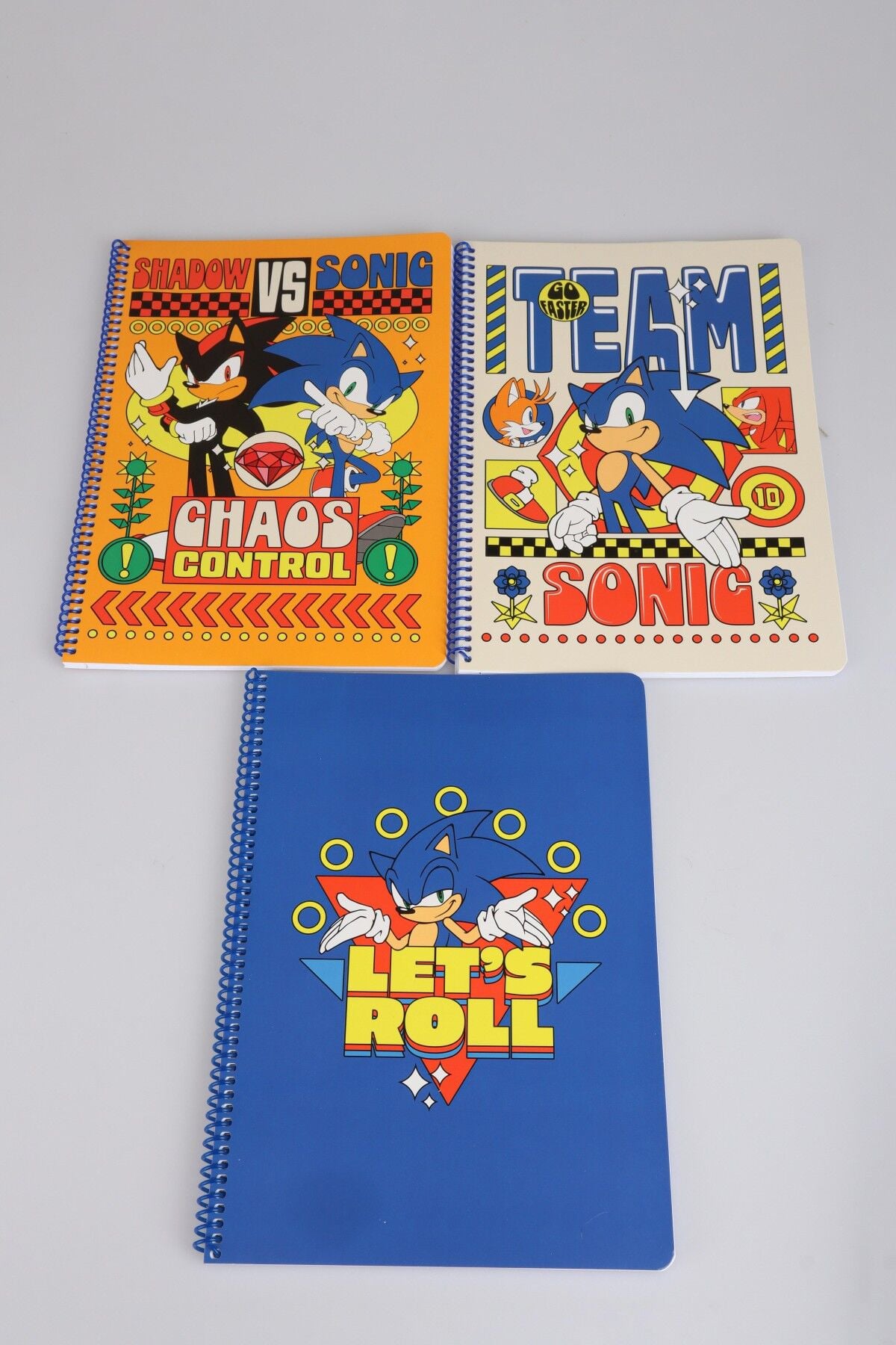x Dekomus ''Speed Force Collection'' Lisanslı Sonic 12 Parça Kırtasiye Seti 2 adet A4 defter,Çıtçıt Dosya,Okul Etiketi