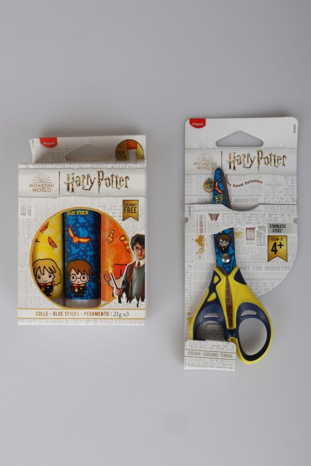 x Dekomus ''Wizard Icons Collection'' Harry Potter Lisanslı Kırtasiye Seti Makas ve 3'Lü Stick Yapıştırıcı Seti