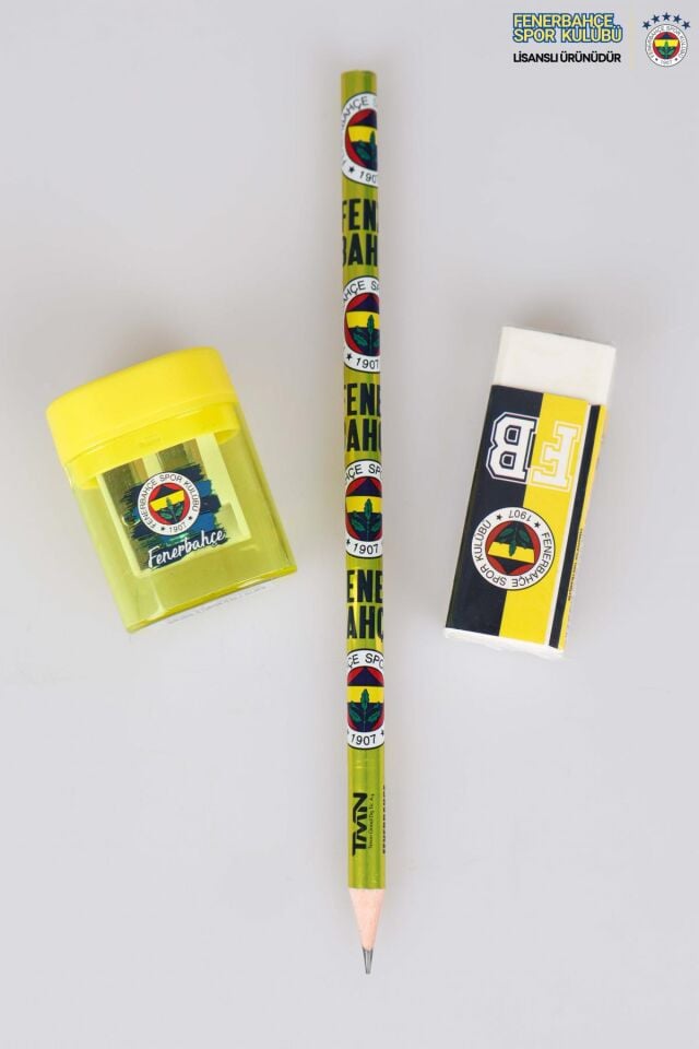 LİSANSLI FENERBAHÇE KURŞUN KALEM, SİLGİ VE KALEMTRAŞ SETİ