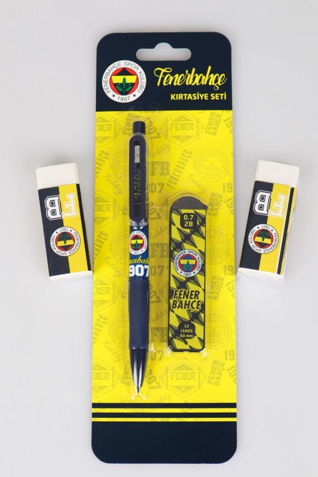 LİSANSLI FENERBAHÇE VERSATİL UÇLU KALEM , 0.7 MM UÇ VE 2 ADET SİLGİ SETİ