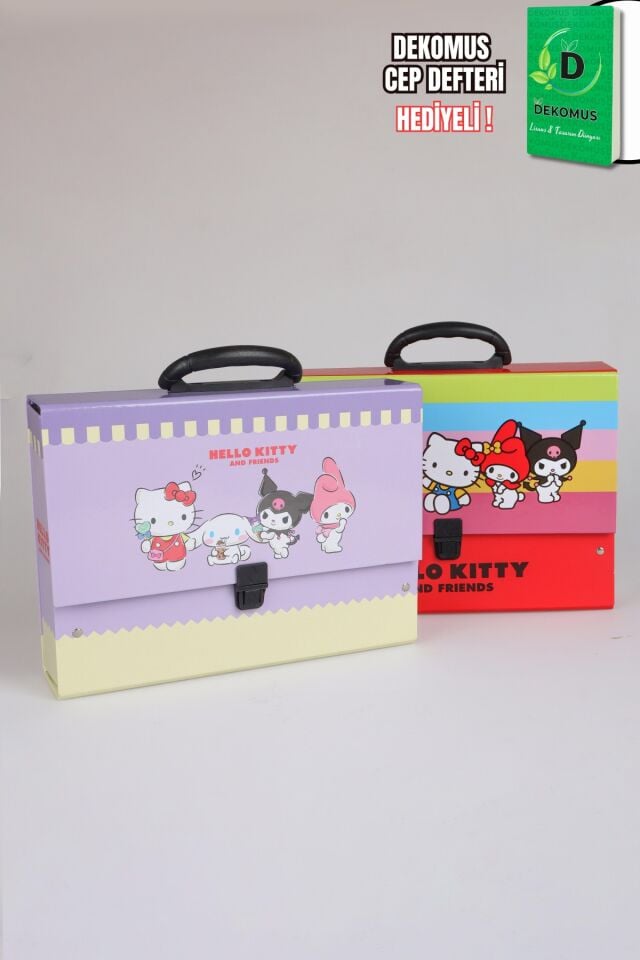 x Dekomus Lisanslı ''Happy Friends Collection'' Hello Kitty Saplı Çanta Tekli