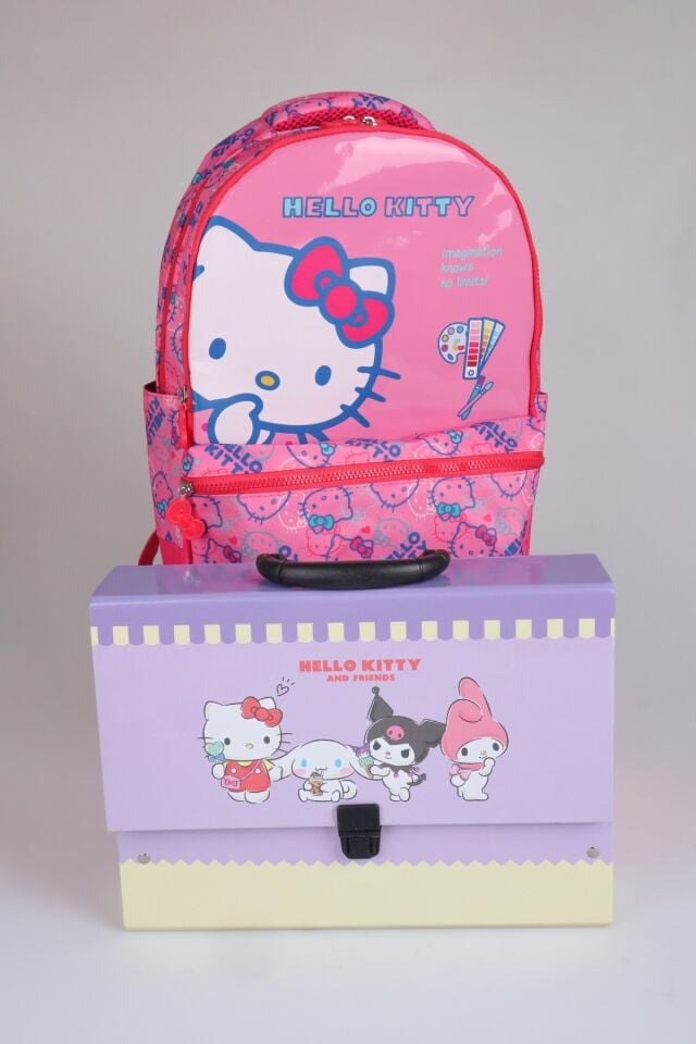 x Dekomus ''Candy Kitty Collection'' Hello Kitty Lisanslı Ortopedik İlkokul Çantası ve Saplı Çanta Seti