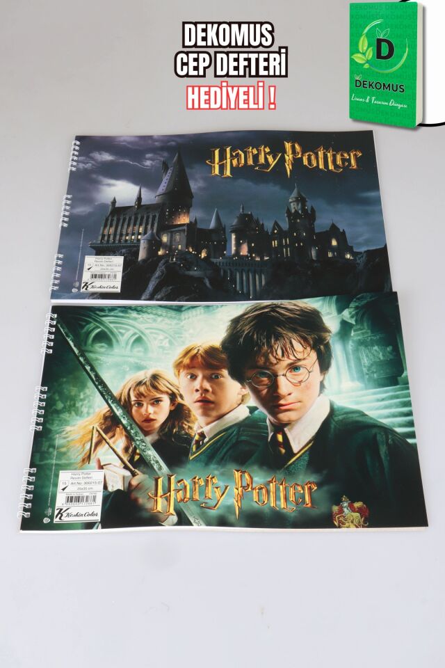 x Dekomus Lisanslı Harry Potter Magic Art Collection 25x35 15 Yaprak Büyük Boy Resim Defteri Tek Adet ''Dekomus Cep Defteri Hediyeli''