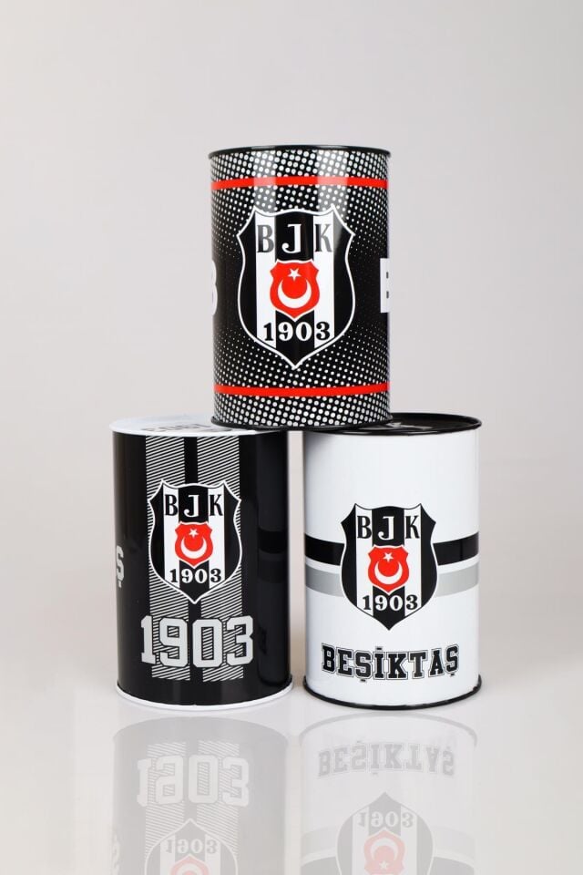 ''DEKOMUS CEP DEFTERİ HEDİYELİ'' YENİ SEZON LİSANSLI TEKLİ BÜYÜK BOY BEŞİKTAŞ METAL KUMBARA