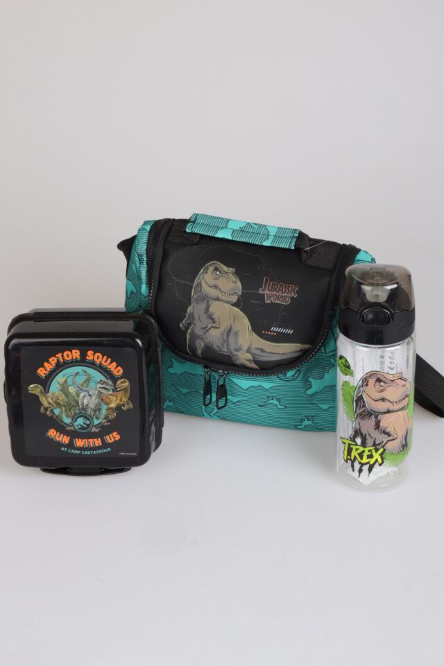 x Dekomus ''T-Rex Force Collection'' Jurassıc World Lisanslı Beslenme Çantası,Matara ve Beslenme Kabı Seti