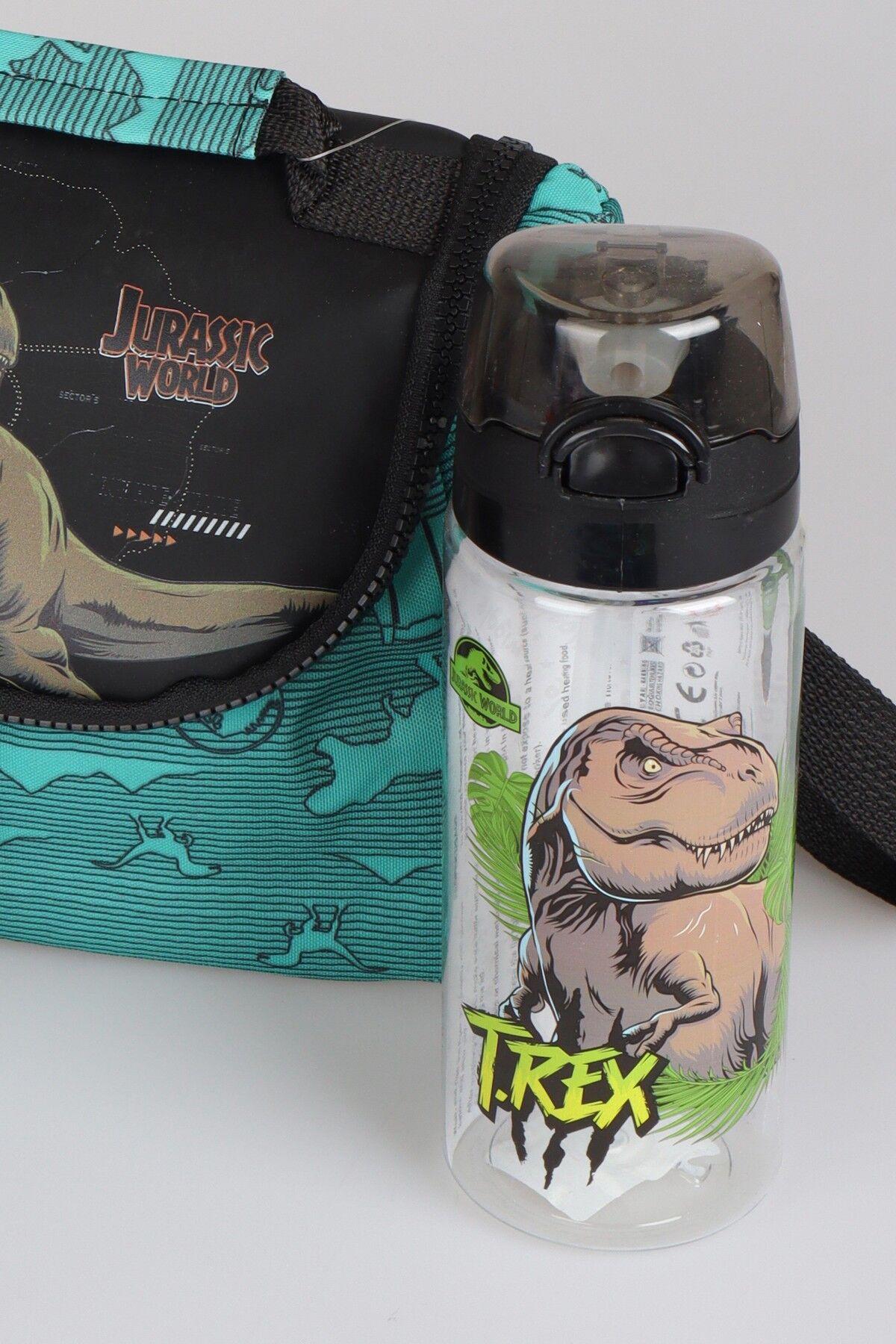 x Dekomus ''T-Rex Force Collection'' Jurassıc World Lisanslı Beslenme Çantası,Matara ve Beslenme Kabı Seti
