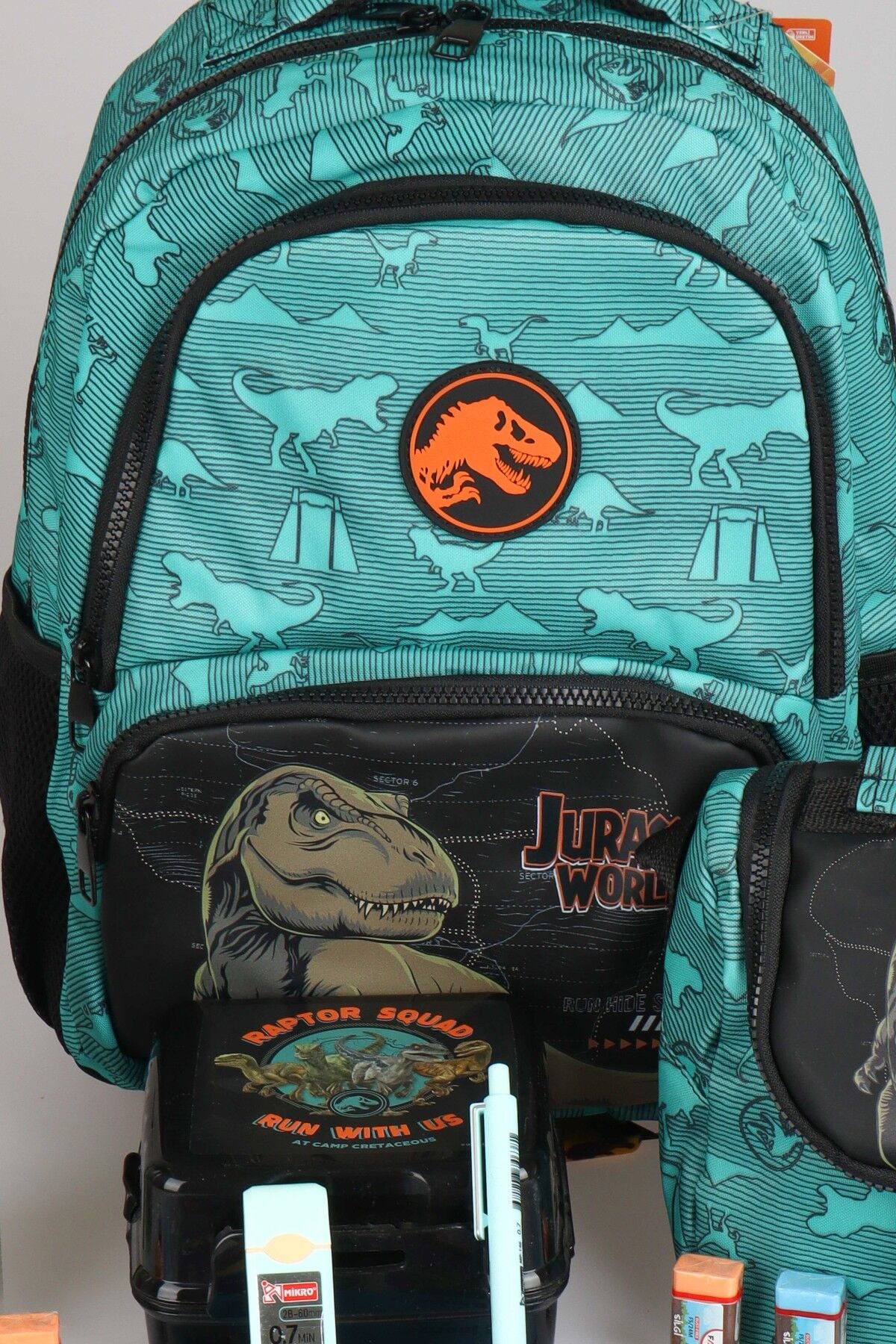 x Dekomus ''T-Rex Force Collection'' Jurassıc World Lisanslı Kırtasiye Seti Okul ve Beslenme Çantası,Matara,Beslenme Kabı Seti