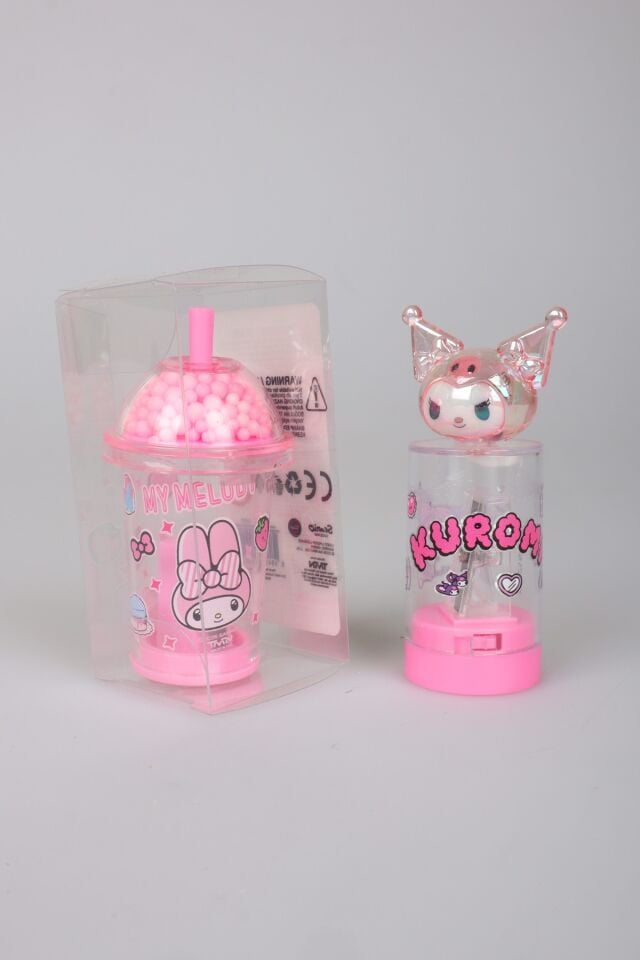 x Dekomus Lisanslı My Melody & Kuromi My Mug Boncuklu ve 3D Figürlü Tek Bıçaklı Kalemtraş Seti