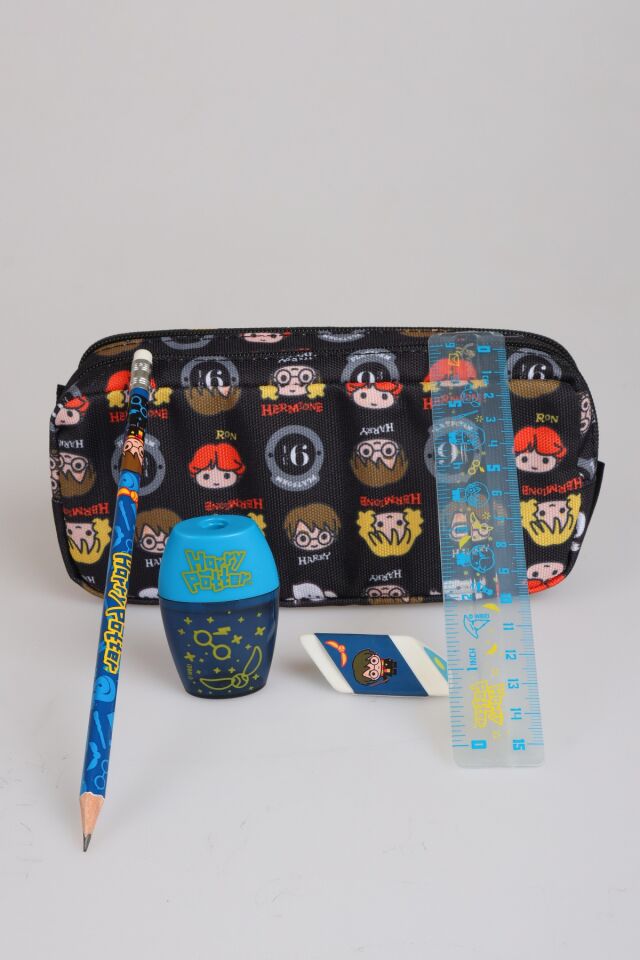 x Dekomus ''Wizard Icons Collection'' Harry Potter Lisanslı Kırtasiye Seti Kalem Çantası,Cetvel,Kurşun Kalem,Silgi,Kalemtraş